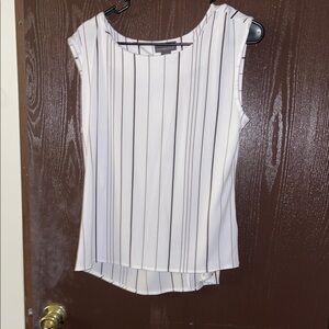Striped White Sleeveless Top